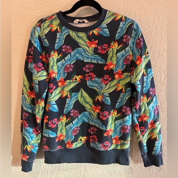 Chubbies loungewear sweatshirt with blue, green and red floral print size S - Picture 1 of 6